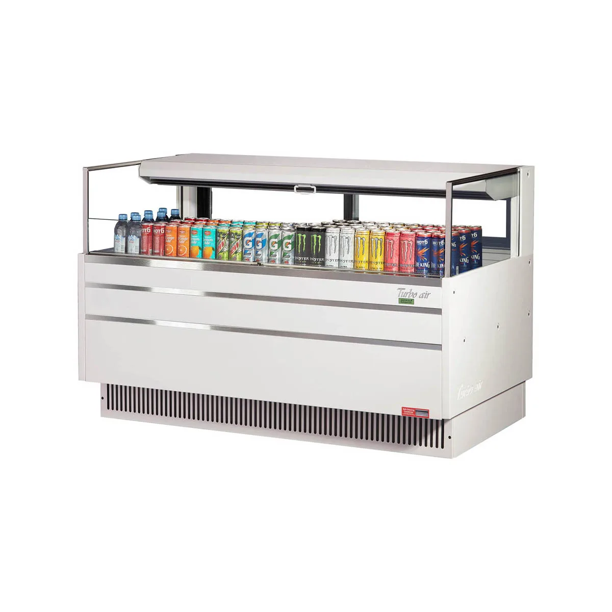 Turbo Air TOM-60L-UFD-W(B)-1S-N 58" Horizontal Open Air Merchandiser, Specify Exterior, Self-Contained