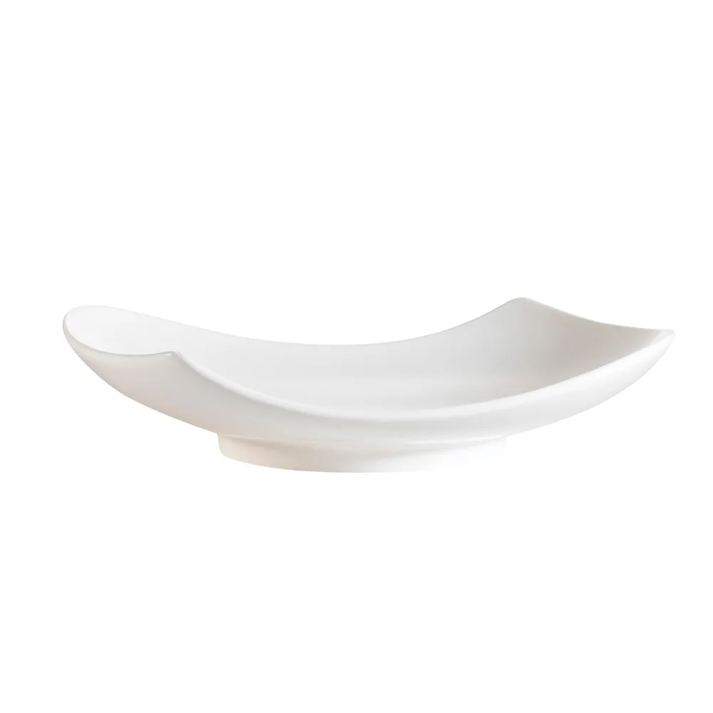 CACChina PCH-12 - Bone White Porcelain Plate, 12" L x 10" W x 2½" H, Dishwasher Safe - Dozen