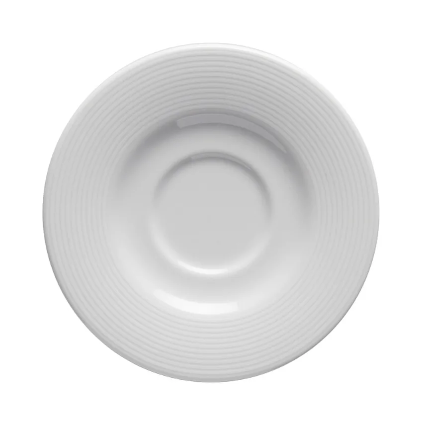 GET PA1647900324 Tea/Bouillon Saucer, 6.5" Round, Porcelain, Microwave Safe, Corona - 1 Dozen