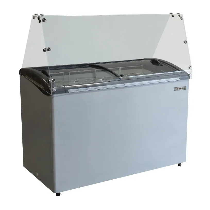 Beverage Air BDC-HC-8 50" Ice Cream Dipping Cabinet w/ Curved Sneeze Guard