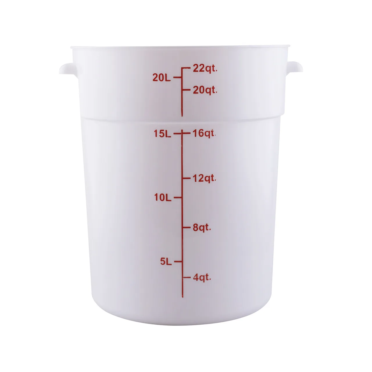 CAC China FS3P-22W Food Storage Container, 22 qt, Round, Stackable, Polypropylene, White, BPA Free