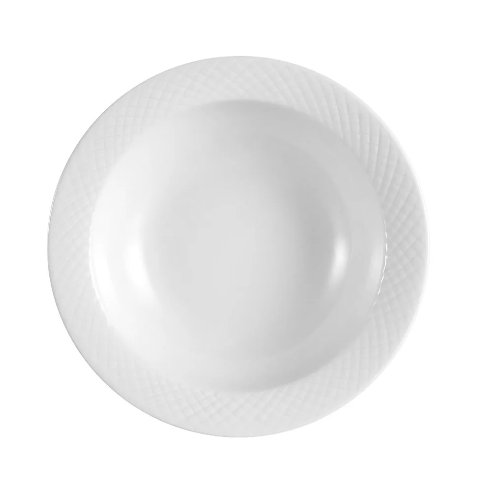 CACChina BST-10 Boston Grapefruit Bowl, 8 Oz., 6-1/2" x 1/2", Round Porcelain, Super White - Dozen