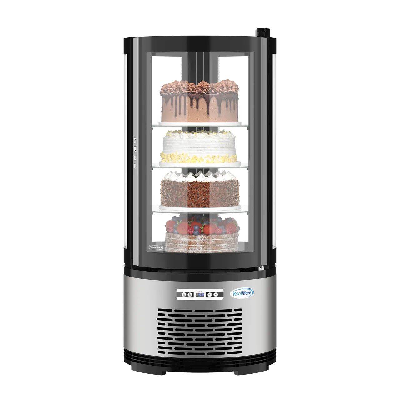 Koolmore CDUR-3C Countertop Display Case 19" 3 Cu ft Glass Door LED & Digital 3 Shelves 32°‑53°F