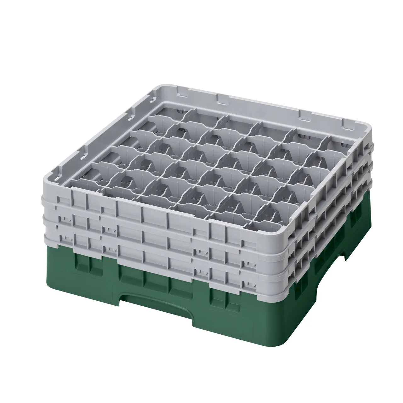 Cambro 36S638119 Camrack Glass Rack, Sherwood Green, Full Size, 19-3/4 x 19-3/4, 36 Compartments, 2-7/8 Max Dia, 6-7/8 Max Height