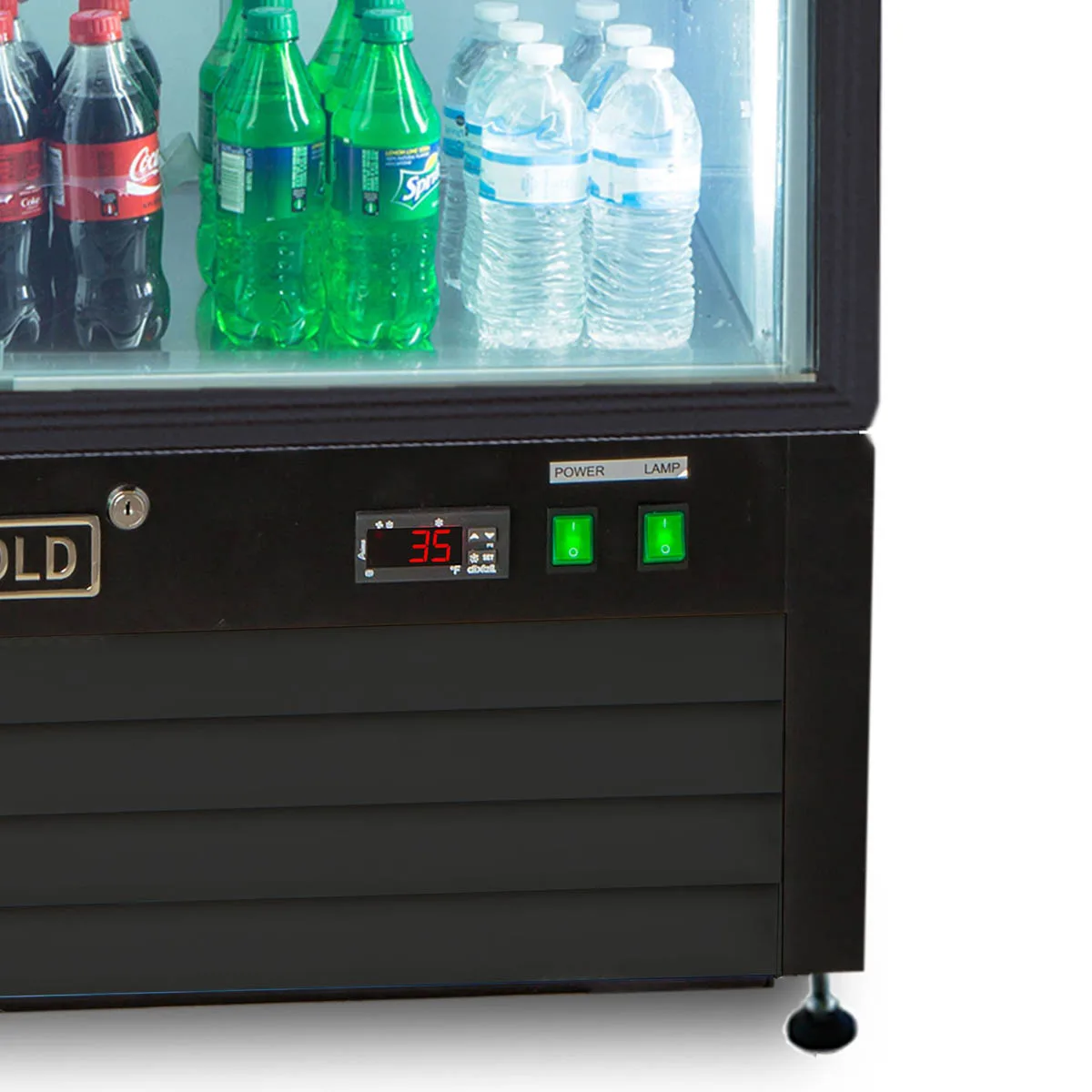 Maxx Cold MXM1-16RBHC 25" Merchandiser Refrigerator in Black w/ Glass Door, 16 cu.ft. 