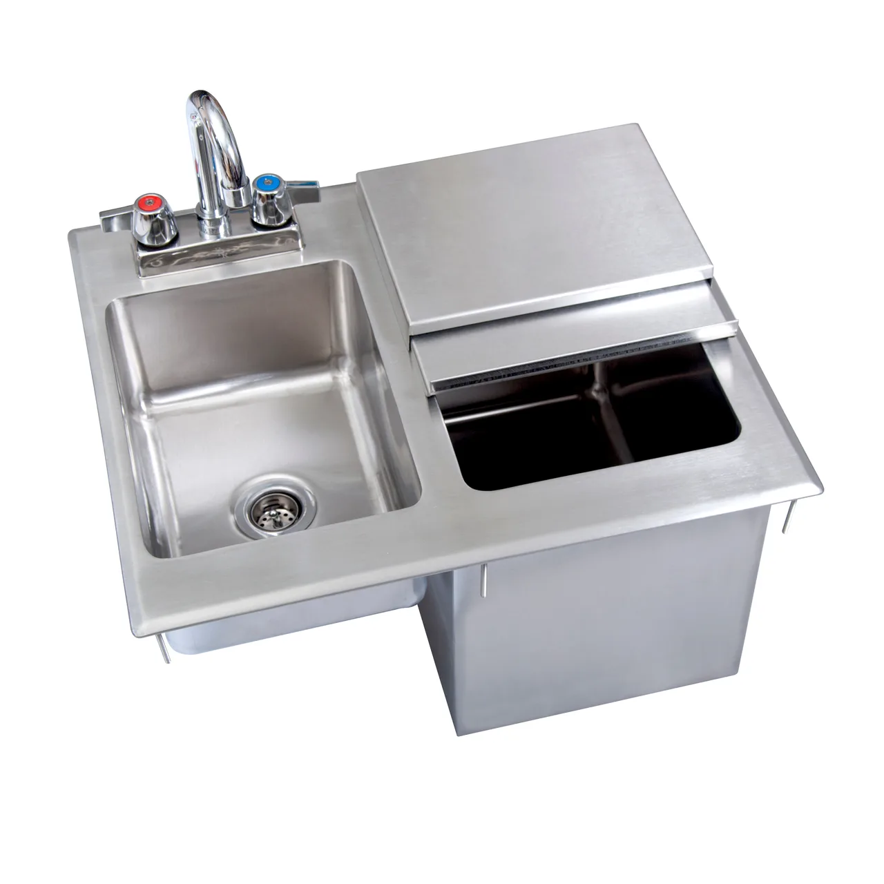 BK Resources BK-DIBHL-2118-P-G 21" Drop-In Ice Bin with Sink