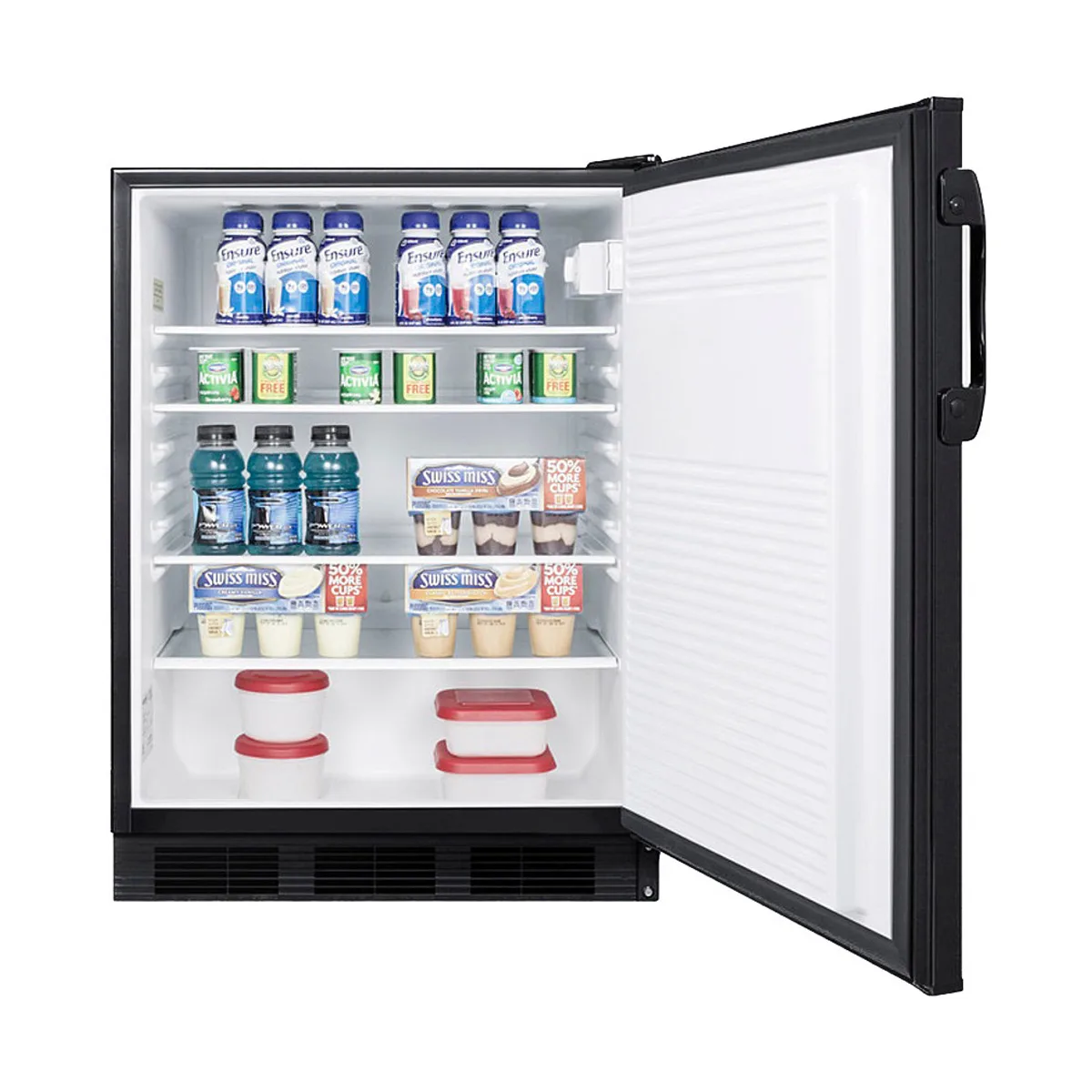 Summit FF7BKBIADA 24" Built-in or Freestanding Undercounter Refrigerator in Black, ADA Compliant, 5.5 cu. ft.