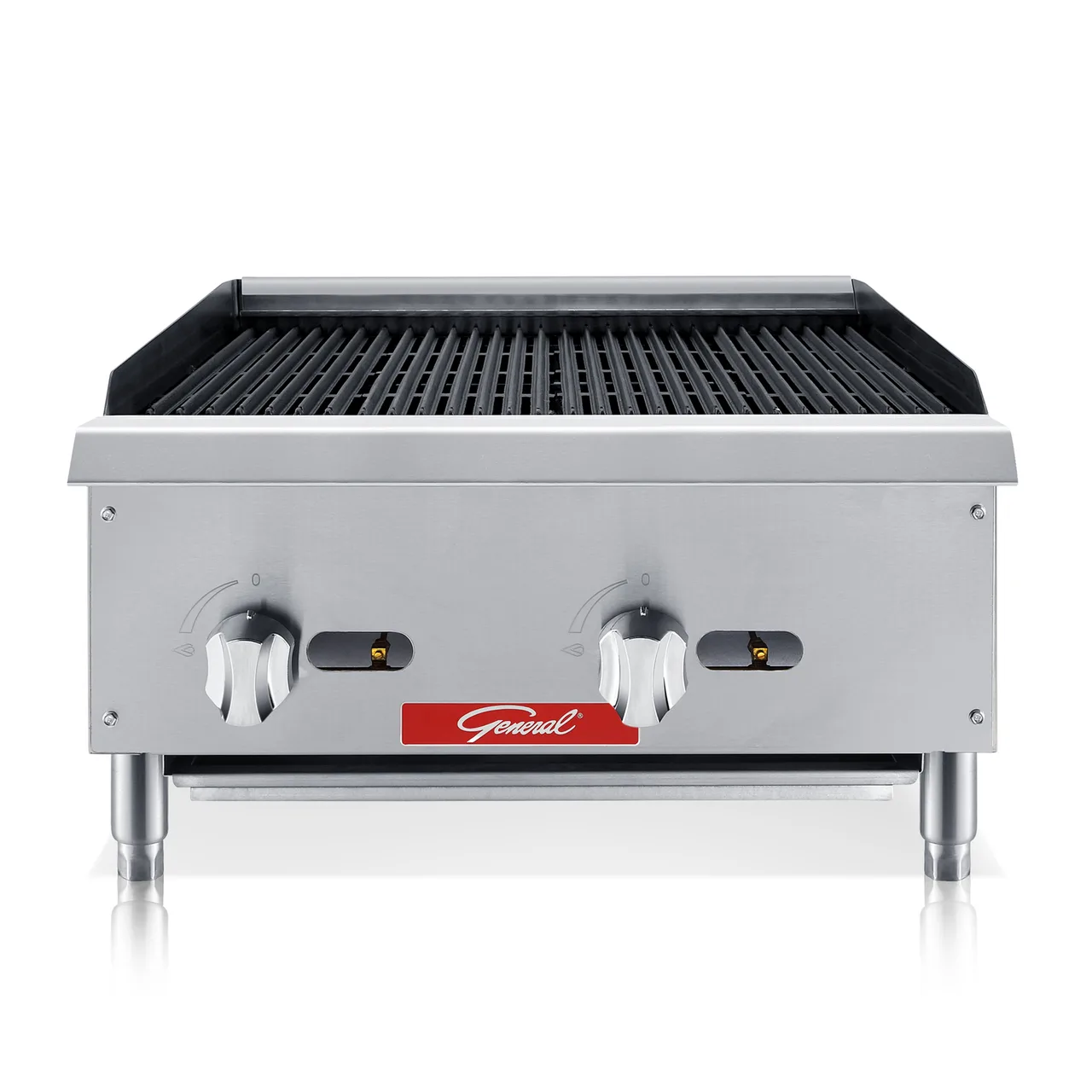 General GCRB-24LP 24" Countertop Gas Charbroiler with Manual Controls