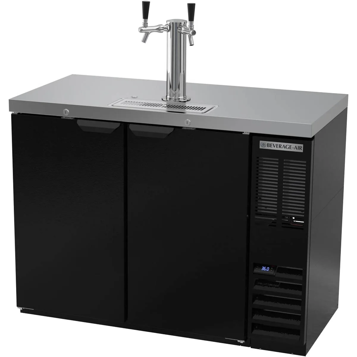 Beverage Air DD48HC-1-B 48" Draft Beer Cooler w/ 2 Kegs, 12.4 cu. ft., 1 Dual-Tap Tower