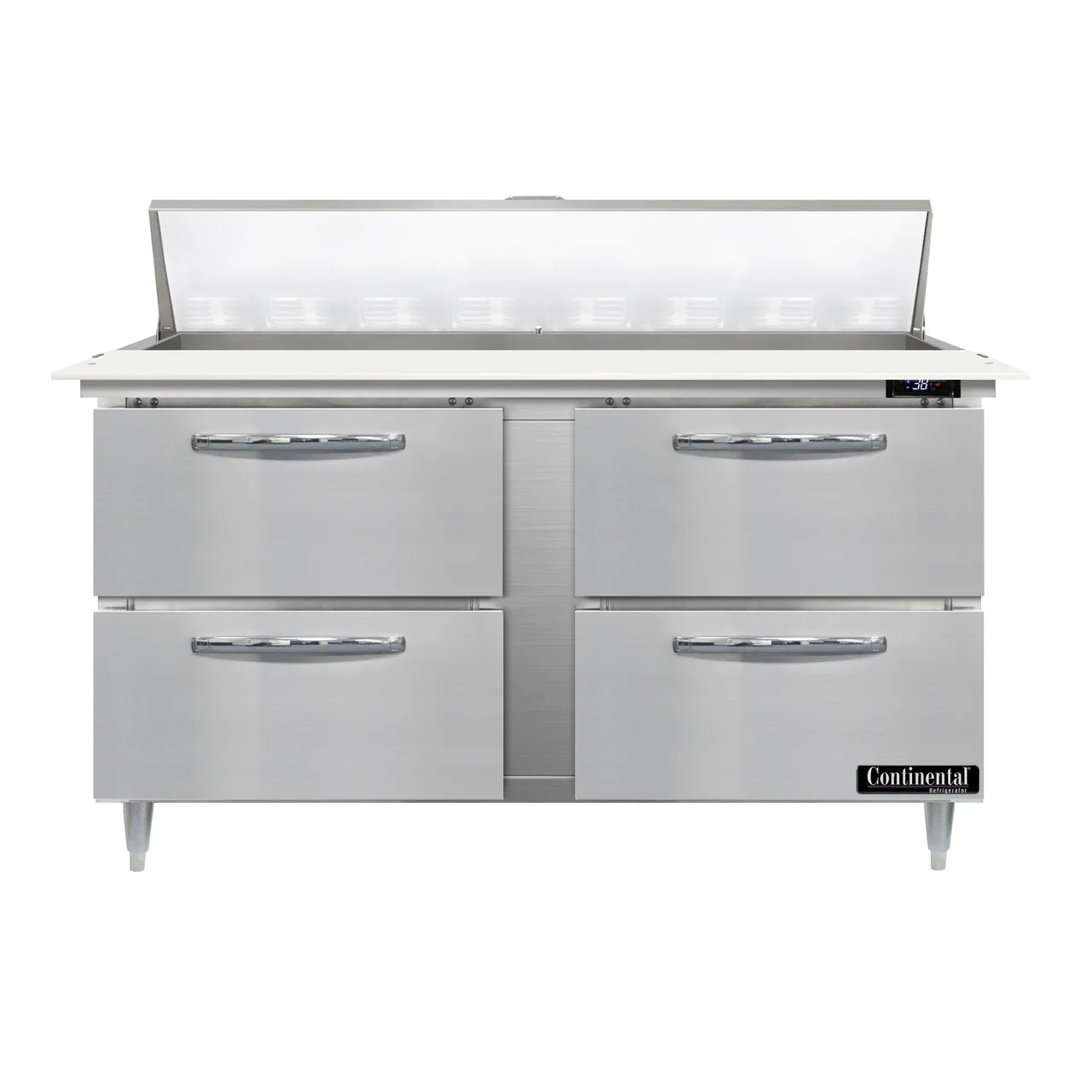 Continental Refrigerator D60N16C-D 60" Sandwich / Salad Prep Table w/ 4 Drawers, 16 Pans