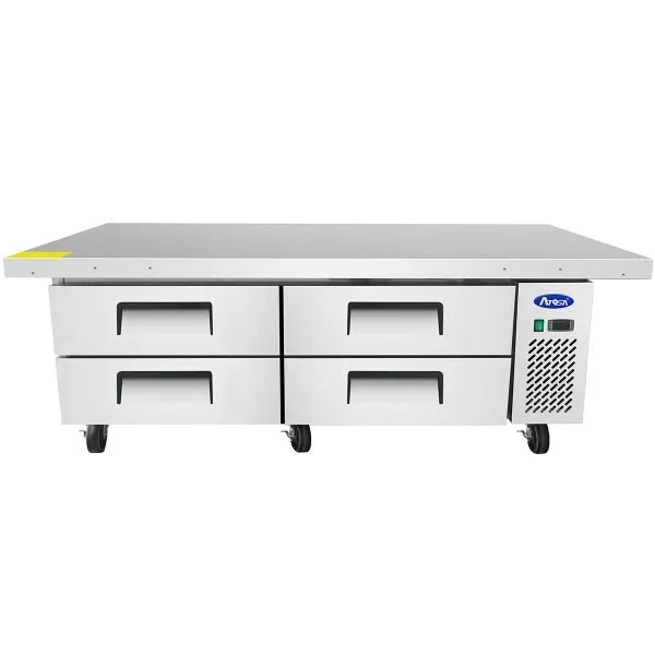 Atosa USA MGF8454GR 76" 4 Drawers Refrigerated Chef Base, Includes (8) 12 x 20 pans, 12 cu. ft.
