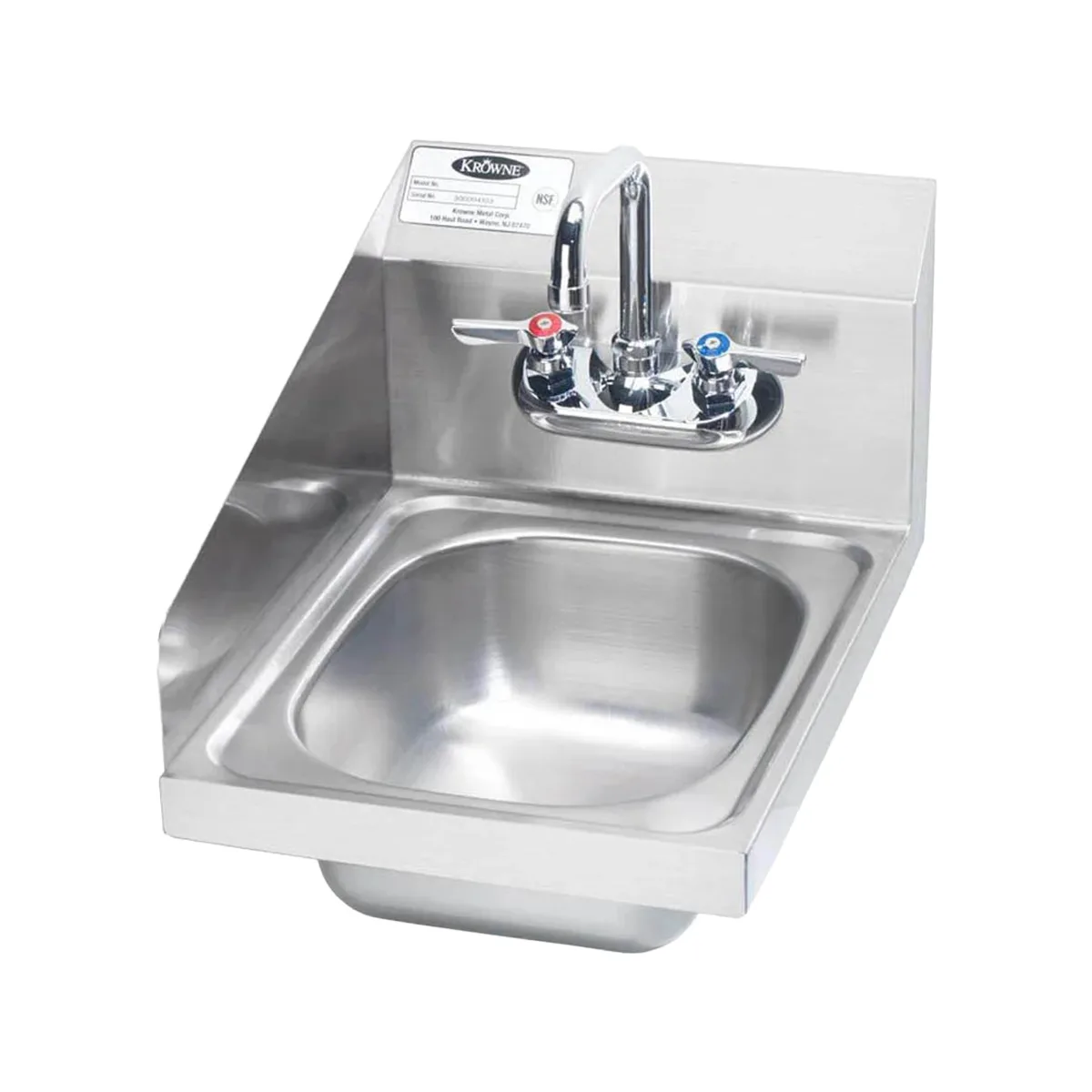 Krowne HS-9-LS 12" Wall Mounted Hand Sink with Faucet - 20 gauge / 3 Splashes