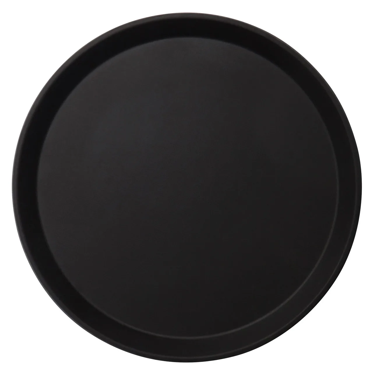 Cambro 900CT110 - 9" Round Non‑Slip Serving Tray, Black Satin Fiberglass, Dishwasher‑Safe, NSF Certified, Made in USA