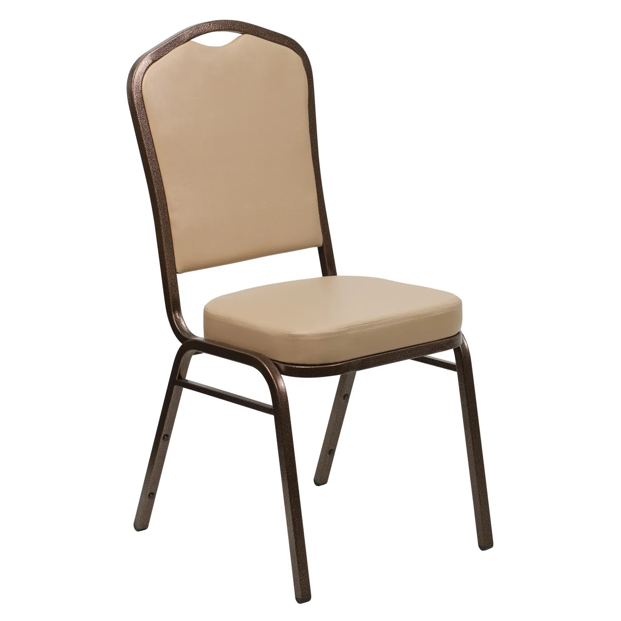 Flash Furniture FD-C01-COPPER-TN-VY-GG Hercules Series Stacking Banquet Chair, 500 lb, Vinyl Upholstered Seat & Back, Copper Vein Finish