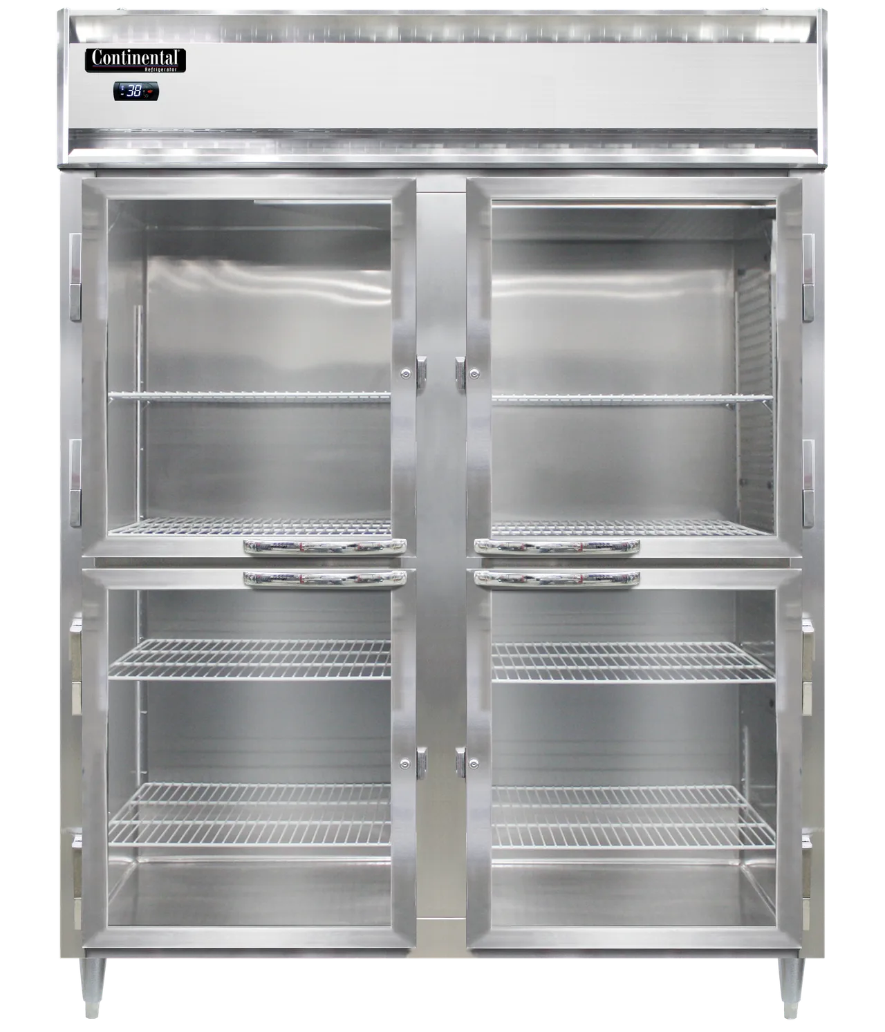 Continental Refrigerator D2RENPTHD-GD-SD 57" 2-Section Pass-Thru Refrigerator, 52 cu. ft., Glass & Solid Doors