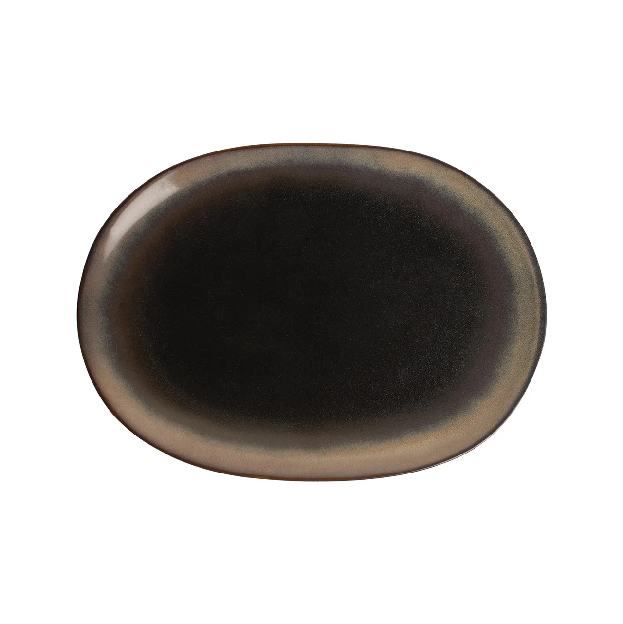 CACChina VEN-12 Venus Platter, 11" Midnight Black & Desert Beige Dinnerware - Dozen