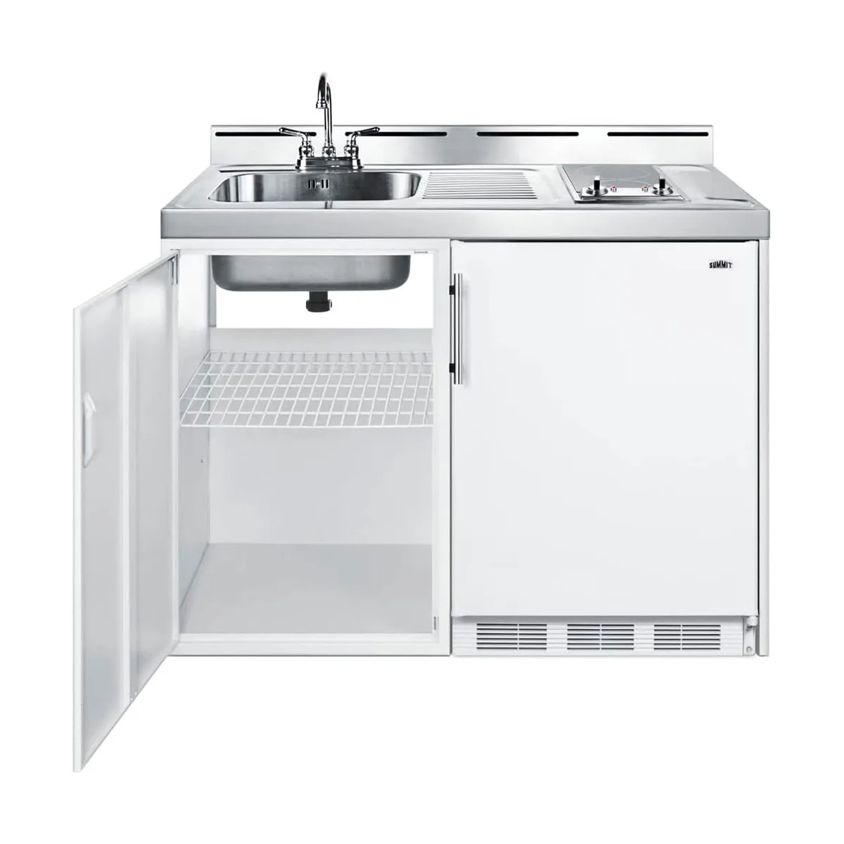 Summit C48ELGLASSPUMP All-In-One Kitchenette, No Plumbing Required