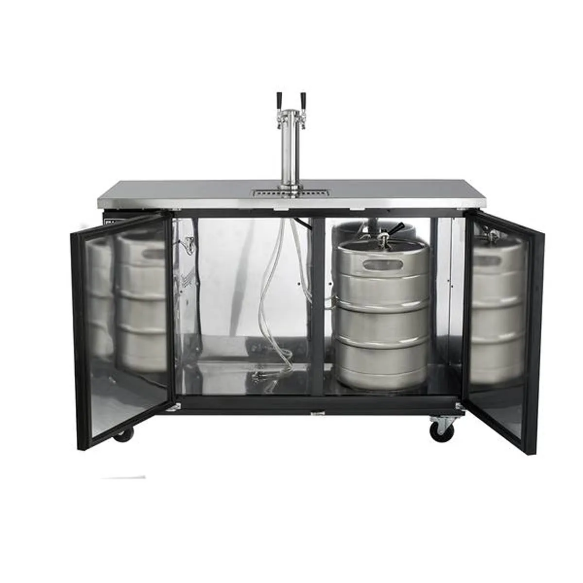 Maxx Cold MXBD60-1BHC 61" Draft Beer Cooler w/ 2 Kegs, 14.2 cu. ft., 1 Dual-Tap Tower