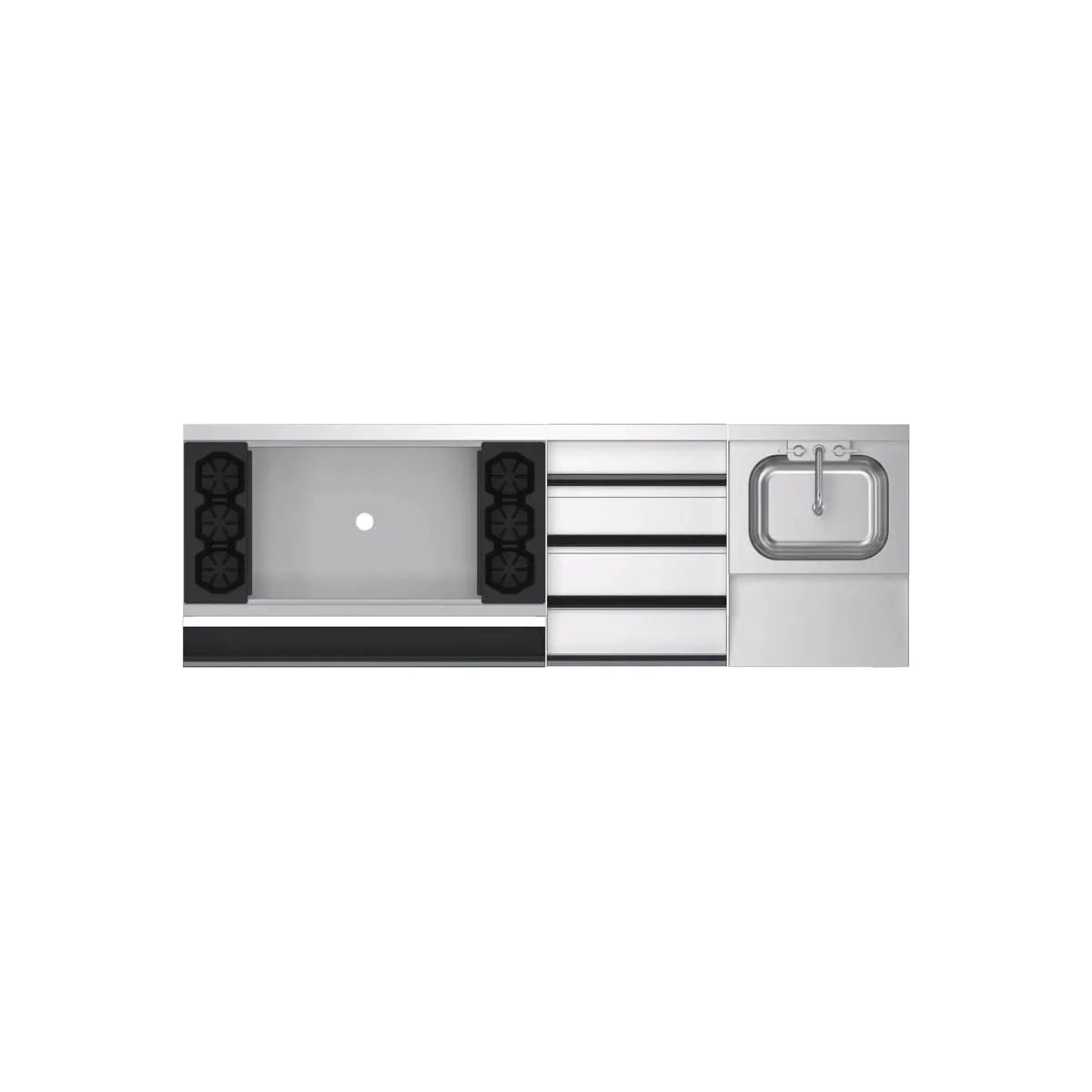 Krowne KR24-W72D-10 72" Blender Station Underbar Ice Bin/Cocktail Station w/ 10 Circuit - 110 lbs