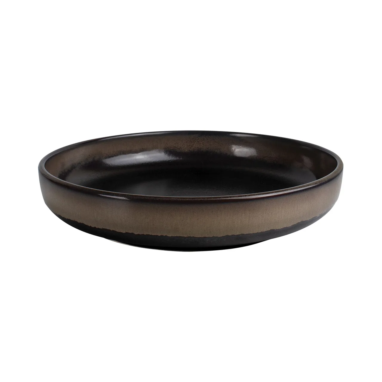 CACChina VEN-C22 Venus Coupe Plate, 8-1/4", Midnight Black/Desert Beige, China, Coupe Rim - Dozen