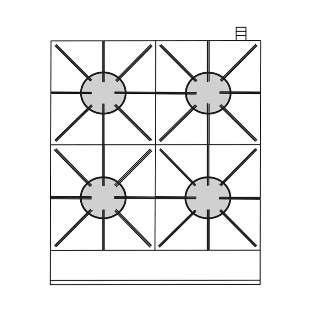 Comstock-Castle CCGHP-4 24" Countertop Gas Hotplate with (4) Burners, Manual Controls, 140.000 BTU