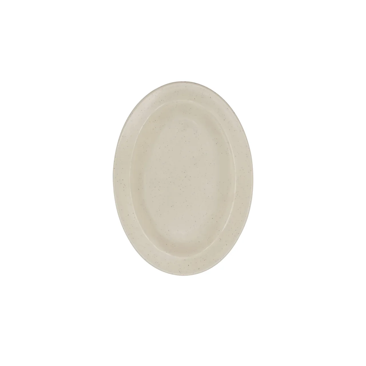 CAC China MLJSP-12 Jasper Oval Platter, 10.375" W x 7.375" D x 0.875" H, White Melamine - 1 Dozen
