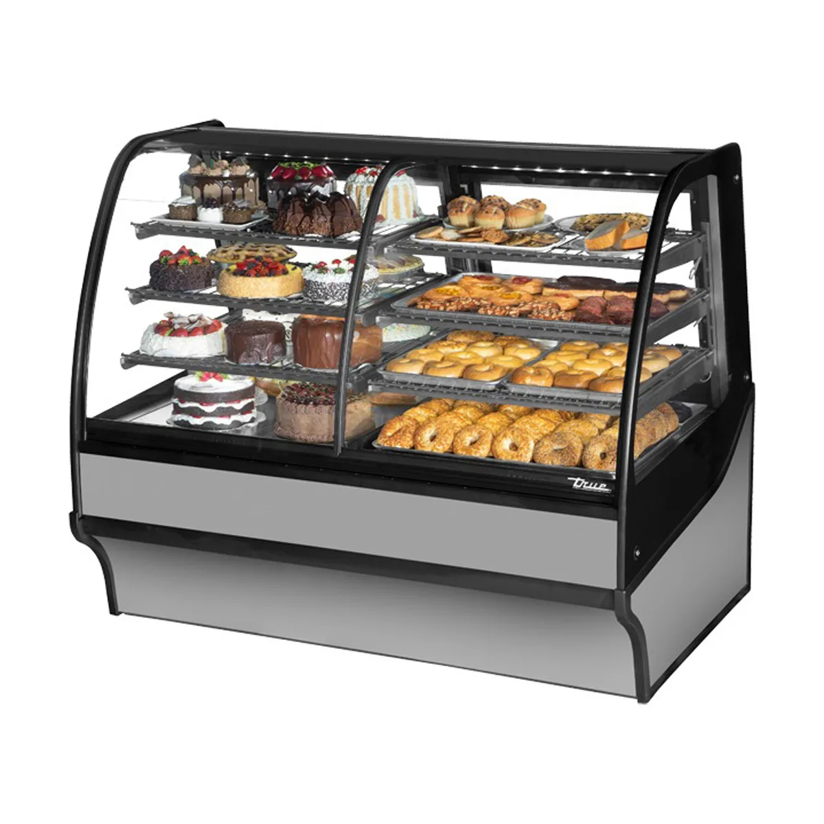 True TDM-DC-59-GE/GE-S-S 59" Curved Glass / Glass End Dry Bakery Merchandiser Case