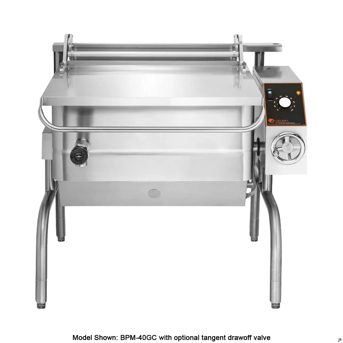 Groen BPM-40GC2T 40 Gallon Gas Tilt Skillets Braising Pan, Cook2Temp Controls, 144.000 BTU