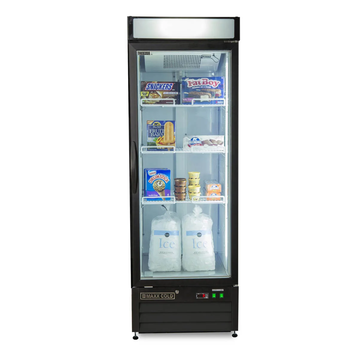 Maxx Cold MXM1-16FBHC 25" 1 Glass Door Freezer Merchandiser in Black, 16 cu.ft.