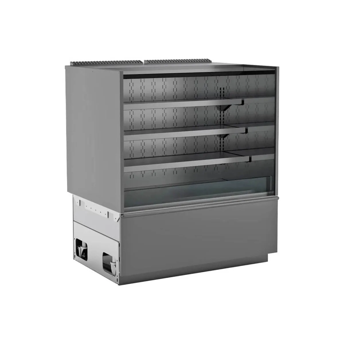 Structural Concepts NM4855RSSV 48" Blend® Refrigerated Self-Service Center Case, Open Flat, 3 Shelves