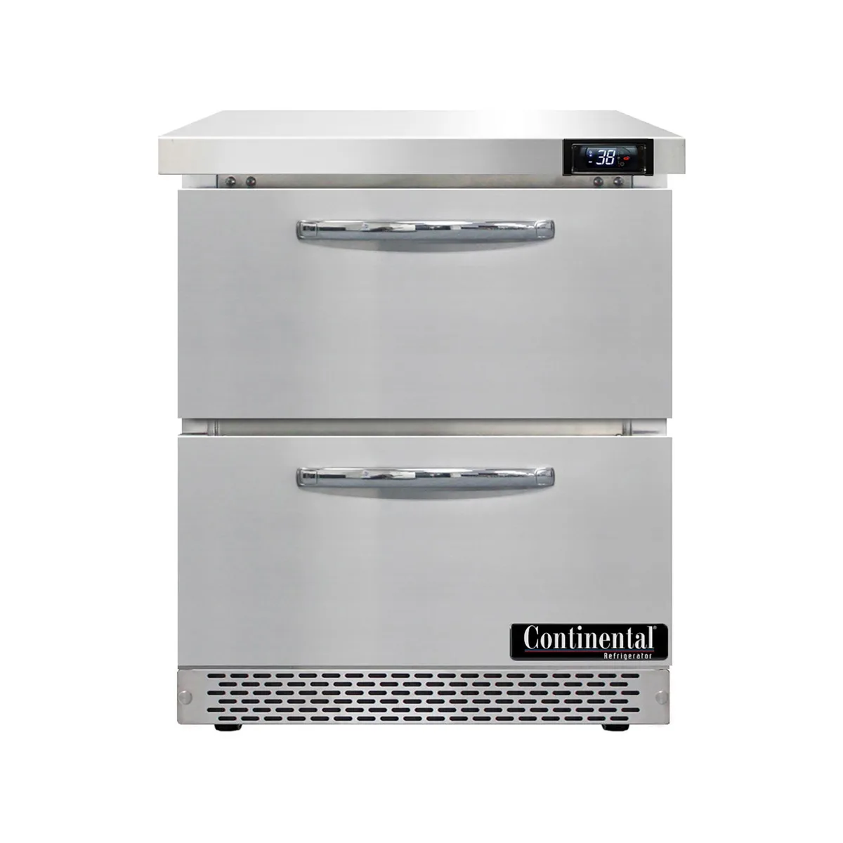 Continental Refrigerator SW27N-FB-D 27" 1-Section WorkTop Refrigerator w/ 2 Drawers, 7.4 cu. ft.