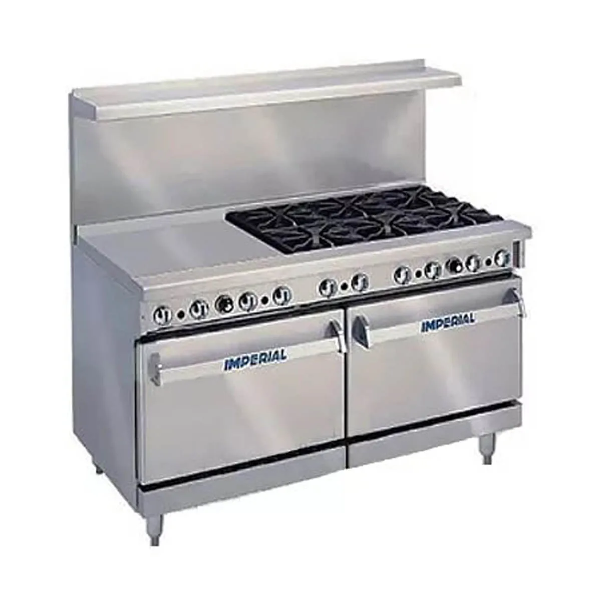 Imperial IR-6-G24T-E-C 60" Electric Restaurant Range, 6 Round Elements, One 24" griddle