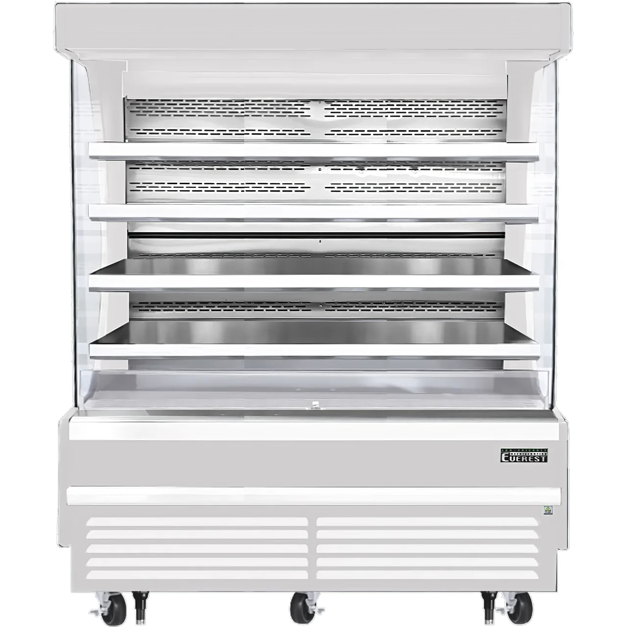 Everest EOMV-72-W-28-T 73" Vertical Open Air Merchandiser in White, High Profile, 4 Shelves, 26 cu. ft.