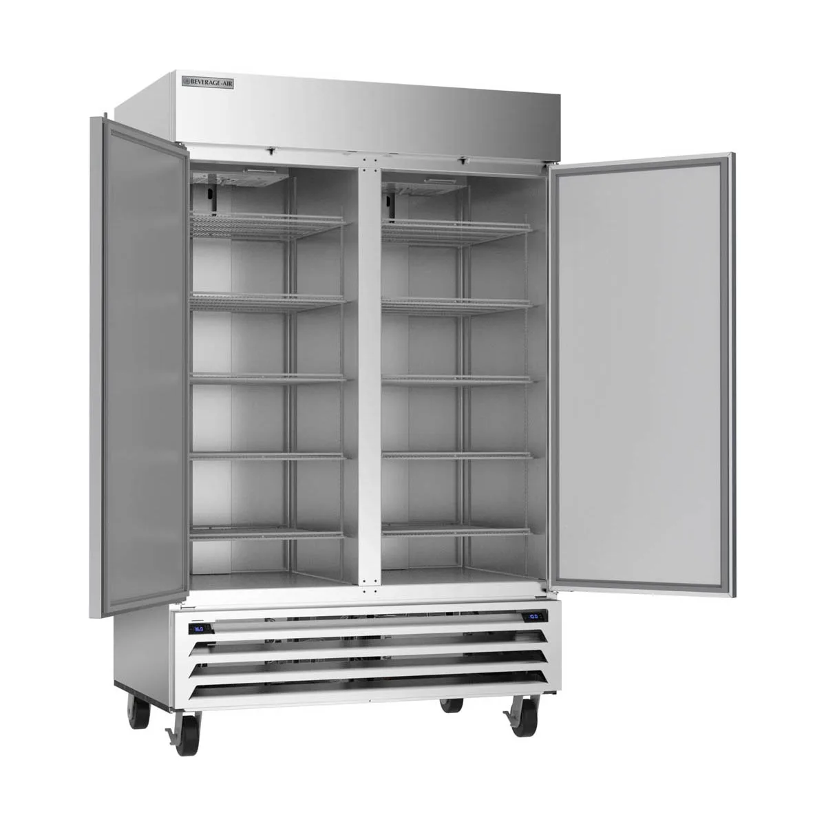 Beverage Air HBRF49HC-1-A 52" 2-Sections Reach-In Refrigerator Freezer Combo w/ 2 Solid Doors