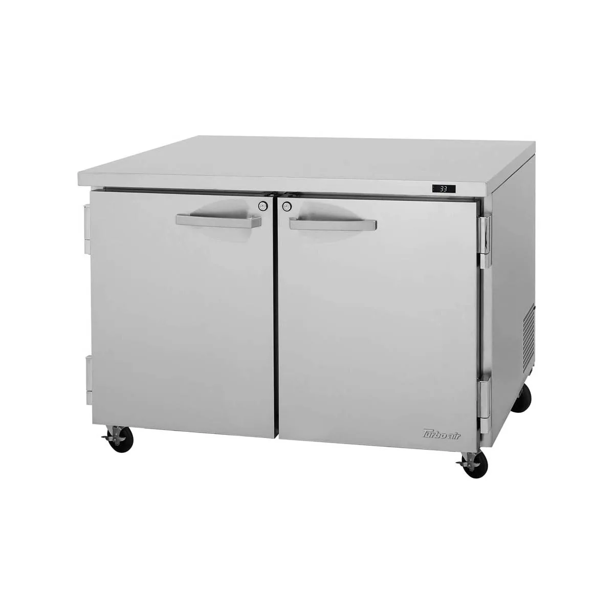 Turbo Air PUR-48-N(-AL) 48" 2-Door Undercounter Refrigerator, Stainless Steel, 12.2 cu. ft.