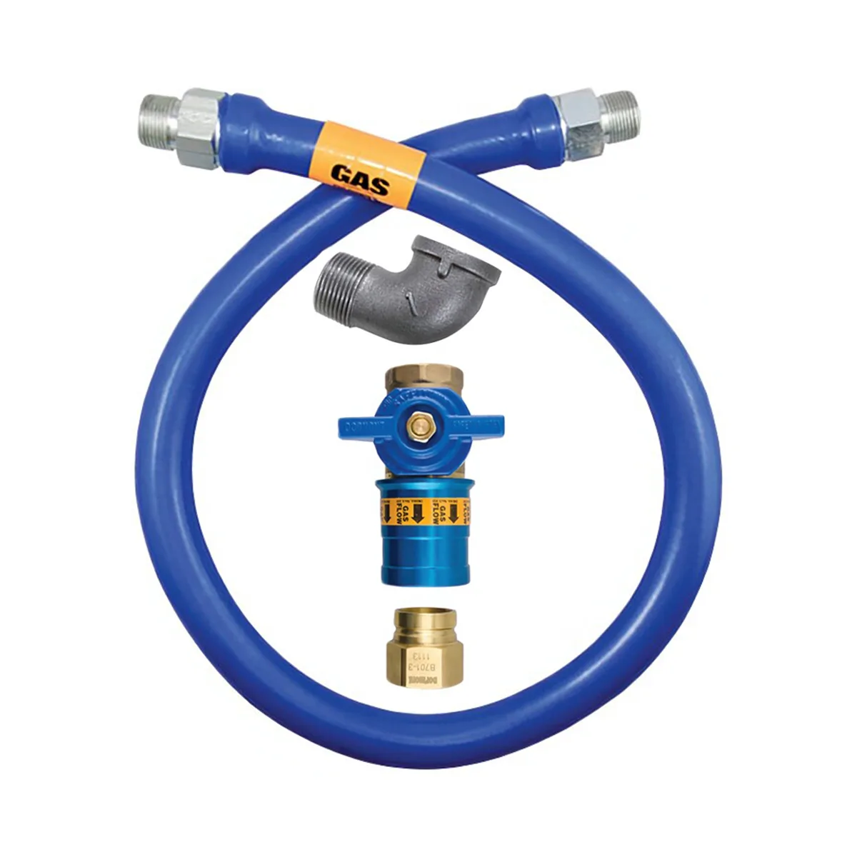 Dormont 16100BPCF36 Safety Quik 36" Moveable Gas Connector Kit w/ Elbow, 1" Diameter