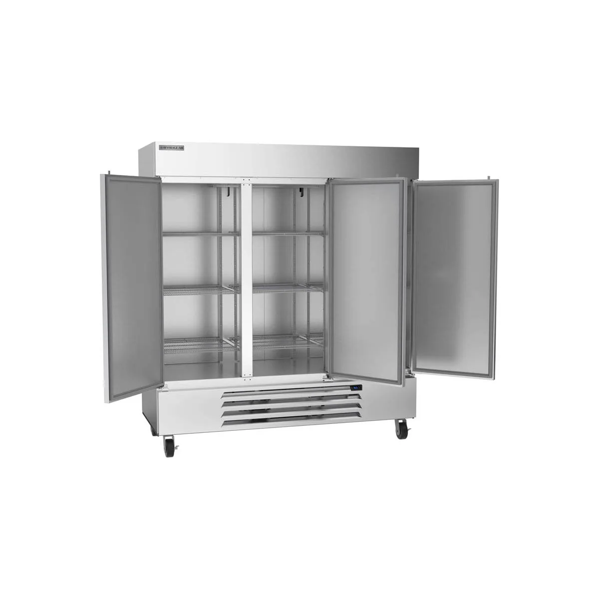 Beverage Air HBR72HC-1 75" 3-Section Reach-In Refrigerator w/ 3 Solid Full Doors, Bottom Mount, 1/2 hp, 69 cu. ft.