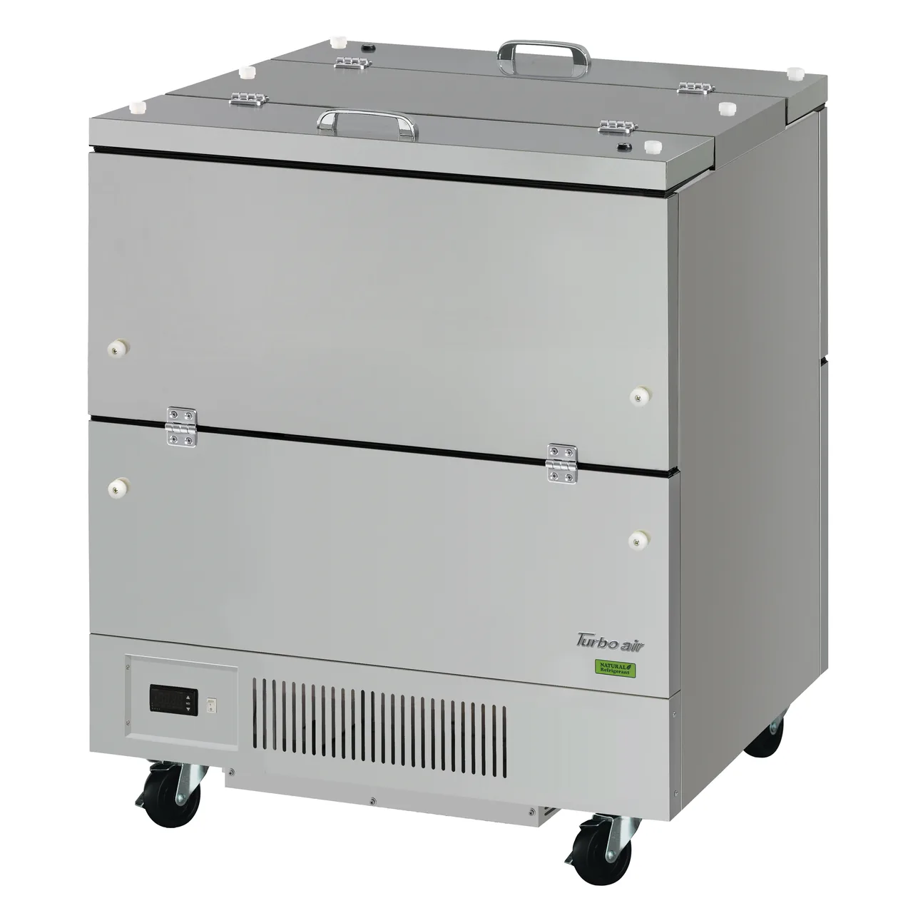 Turbo Air TMKC-34-2-SS-N6 34" Dual Sided Milk Cooler, Cold Wall, 8 Crates Capacity