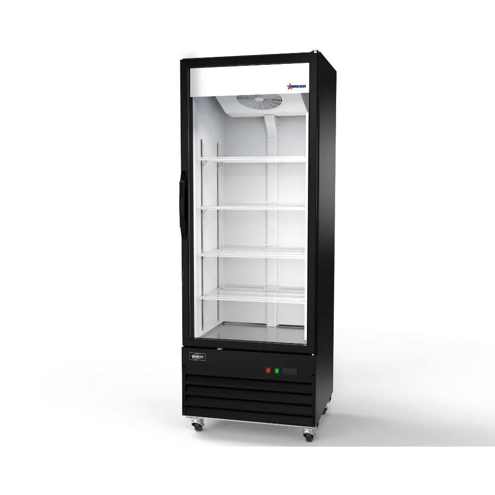 Omcan USA 50123 - 30" One-Section Merchandiser Refrigerator, 16.3 cu.ft, Stainless Steel, Black, R290