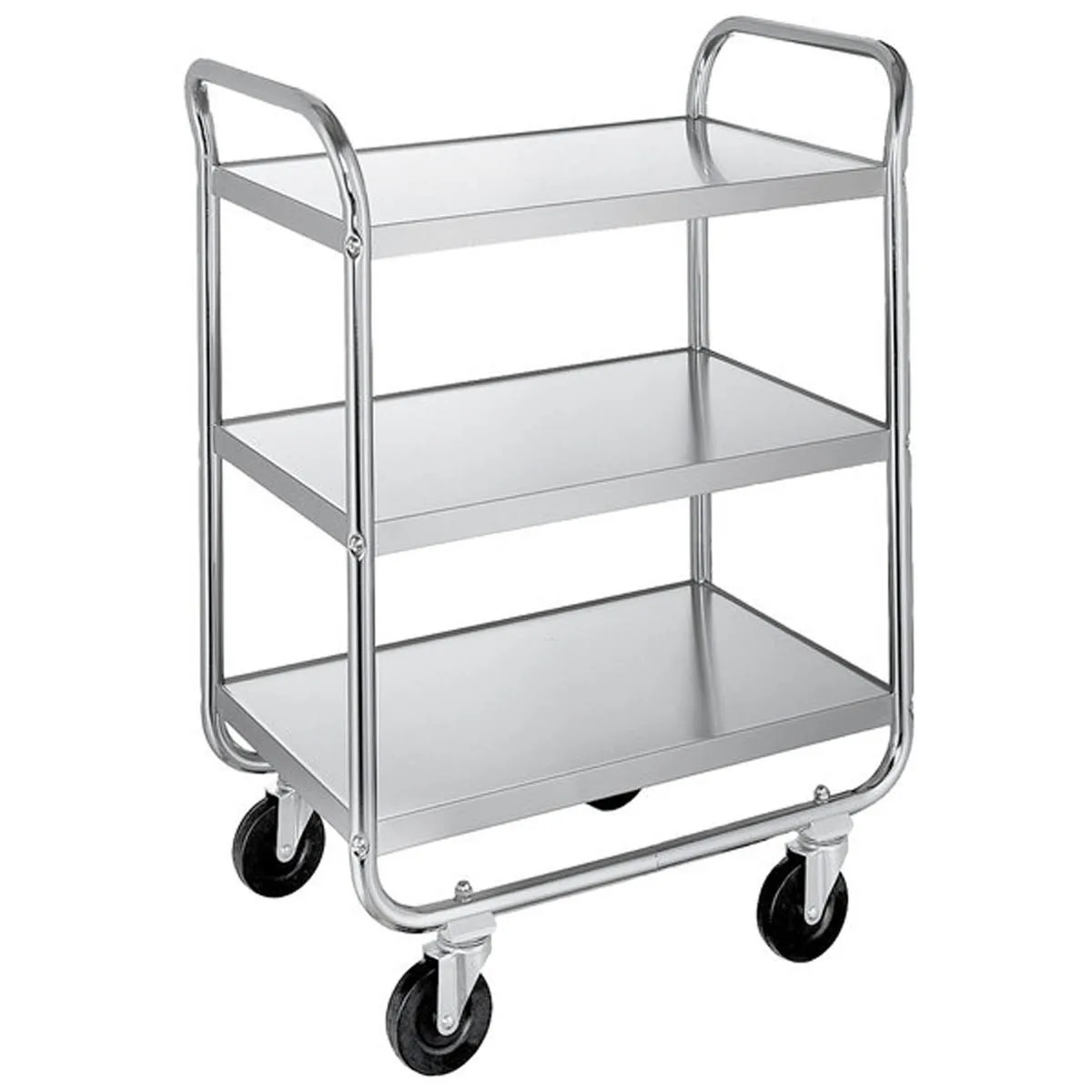 Lakeside 489 27" Stainless Steel 3-Shelf Utility Cart w/ 500 lb Capacity