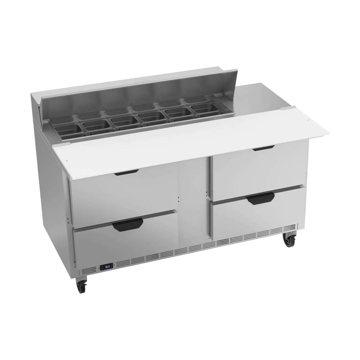 Beverage Air SPED60HC-12C-4 60" Two Section Sandwich/Salad Prep Table w/ 4 Drawers, 12 Pans