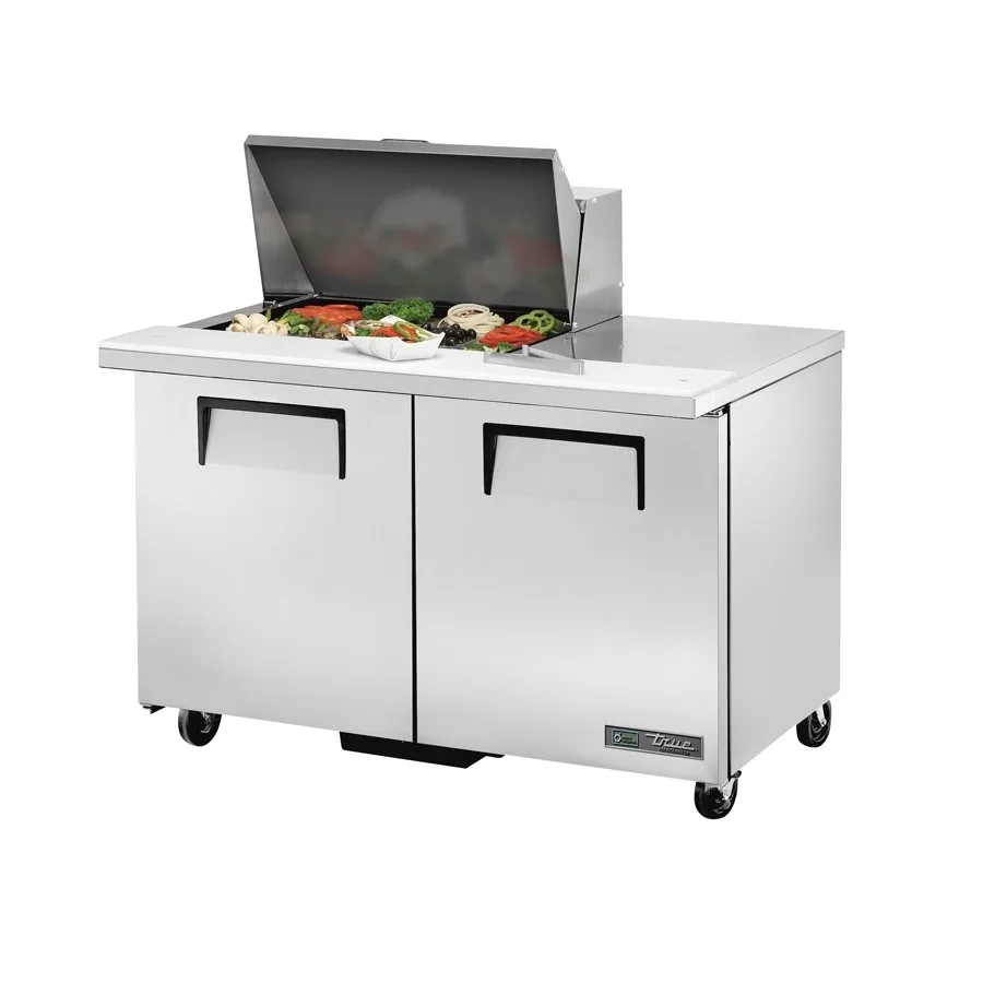 True TSSU-48-12M-B-HC 48" Mega Top Sandwich/Salad Prep Table w/ 2 Doors 12 Pans