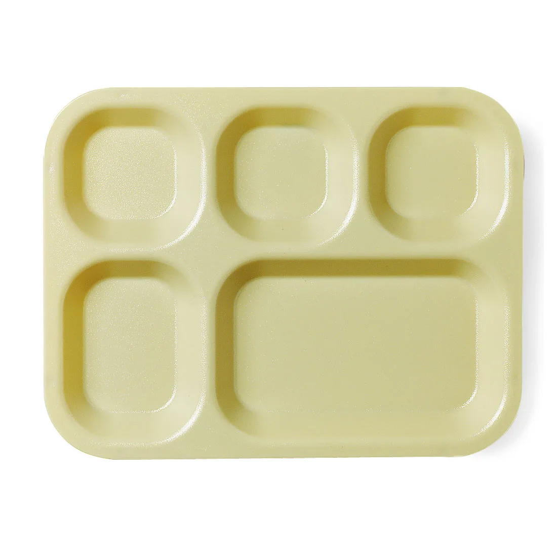 Cambro 14105CP161 5‑Comp Tray, 10‑11/16" x 13‑7/8" x 1‑1/8", Tan Co‑Poly, Dishwasher Safe