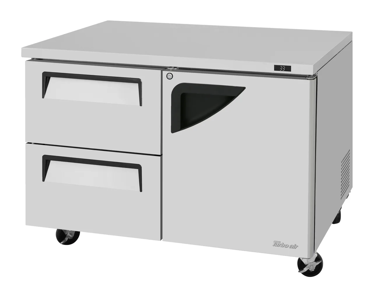 Turbo Air TUR-48SD-D2R-N 48" Undercounter Fridge, 2-Drawer, 1-Door, 12.2 cu ft, Stainless Steel
