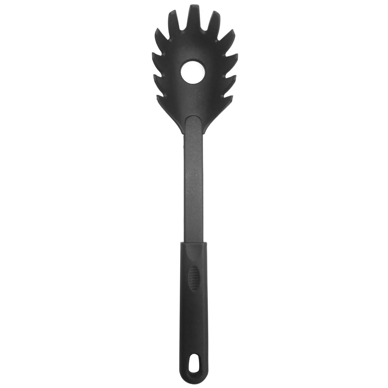 CAC China KUNL-FP04 Pasta Fork, 9" Nylon Plastic, Black Finish – Ideal for Spaghetti Serving