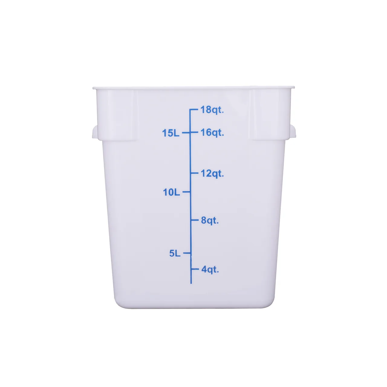 CAC China FS3P-SQ18W Food Storage Container - 18 Qt Square Stackable Polypropylene White BPA‑Free NSF