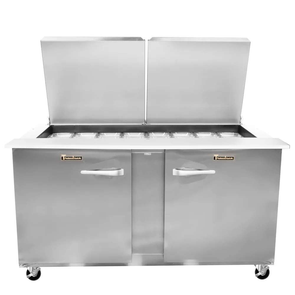 Traulsen UST6012-RR 60" 2-Section Sandwich Salad Prep Table w/ 2 Doors, 12 Pans, Stainless Steel