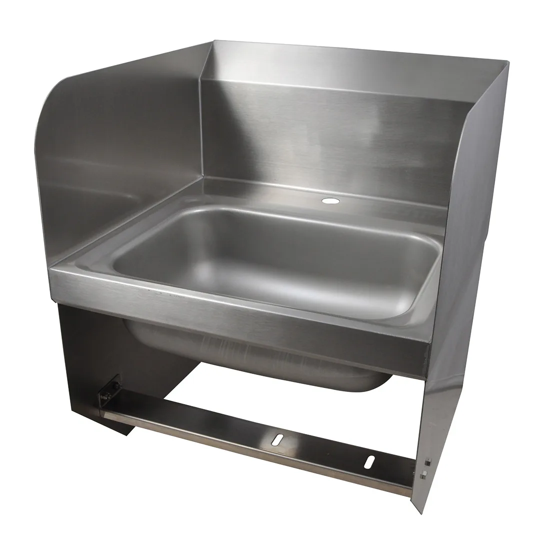 BK Resources BKHS-D-1410-1-SS-BKK 14" Wall Mounted Hand Sink without Faucet - w/Knee Valve Bracket