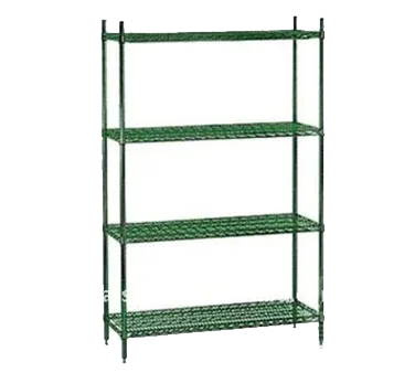 Klinger's Trading S1842-GREEN Wire Shelving Unit, 42"W x 18"D, Green Epoxy Coating, NSF Certified
