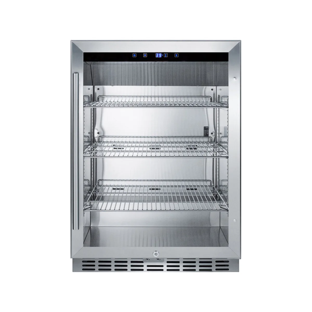 Summit SCR611GLOS 24" Outdoor Countertop Glass Door Refrigerator, Stainless Steel, 5.0 cu. ft.